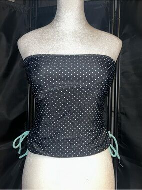 Y2k Polka dot swimming tube top! 🩵